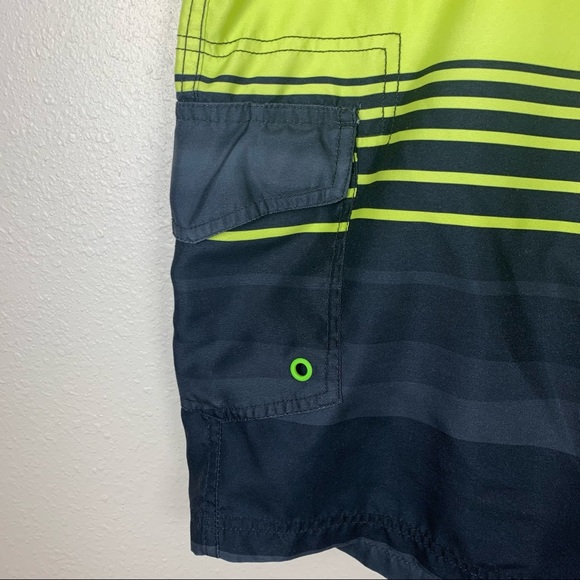 O’rageous Men’s Medium Swim Trunks Board Shorts Green Blue Pockets Draw String - Picture 4 of 7